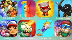 植物大战僵尸2,Destiny Run,Tom Hero,Stickwar: Legacy,Subway Surf,MergeZombieClash,Save The Girl,Jetpack