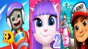 My Talking Angela 2 VS Subway Surfers Las Vegas VS Talking Tom Sky RUN  Android iOS Gameplay 2021