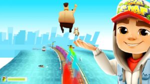 SUBWAY SURFERS : THE FIRST TIME INSPECTOR and his DOG IN THE SKY!