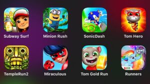 Subway Surfers,Minion Rush,Sonic Dash,Talking Tom Hero Dash,TempleRun2,Lady Bug,Gold Run,Little Pony