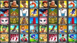 SubwaySurfers| Jumanji| LittleSingham| SausageRun| Miraculous| DogRun| HappyGlass| LittleKrishna