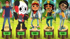 Tag with Ryan vs Subway Surfers World Tour Marrakesh All Characters Unlocked Combo Panda All Boards