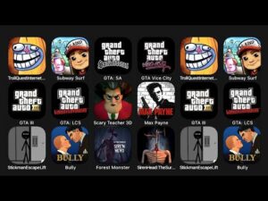 Troll Quest Internet Memes, Subway Surf, GTA: SA, GTA Vice City, GTA III, GTA: LCS, Scary Teacher 3D