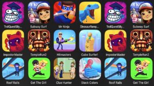 Troll Quest Silly Test,Subway Surf,Mr Ninja,Dinosaur Rampage,Imposter Master,Temple Run 2,Hitmasters
