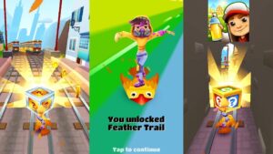 UNLOCKING CHICKY FEATHER TRAIL ON SUBWAY SURFERS ZURICH!