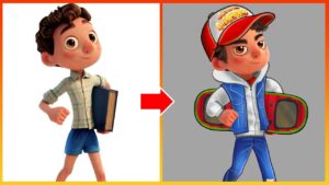 Luca Glow Up Into Subway Surfers Game Character Jake - Luca Pixar Disney Cartoon
