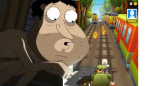 Quagmire plays Subway Surfers