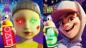 SQUID GAME vs SUBWAY SURFERS Gameplay HD