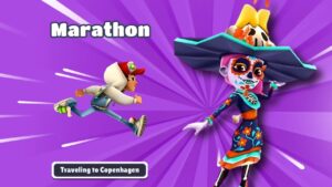 SUBWAY SURFERS SCARLETT CATRINA OUTFIT TRAVELING TO COPENHAGEN WITH PHANTOM BOARD