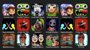 Subway Surf, Zombie Tsunami, Ice Scream 5 Friends, Bladdy School, Supreme Duelist Stickman....