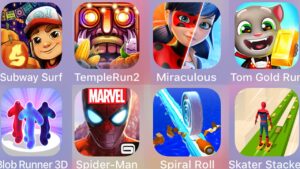 Subway Surf,Temple Run,Spiral Roll,Skater Stacker,Spiderman Unlimited,Blob Runner,Tom Run,Miraculous