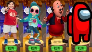 Tag with Ryan Halloween Update vs Subway Surfers World Tour Mexico vs Among Us Run vs Motu Patlu Run