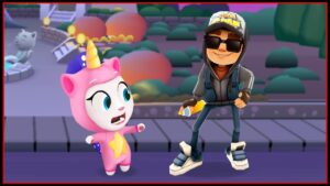 (Jake+Unicorn Angela) Subway Surfers 2021 vs Talking Tom Gold Run | Gameplay