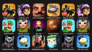 Mighty Micros, Subway Surf, Hello Neighbor, Troll Quest TV Show, Bowmasters, Bladdy School....