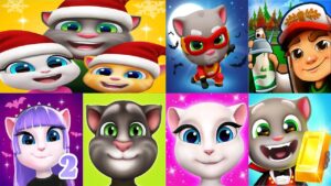 My Talking Tom 2 vs Subway Surfers | Gold Run vs Hero Dash vs Talking Angela 2 vs Tom Friends