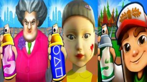 Subway Surfers Vancouver 2021 vs SQUID GAME vs Scary Teacher Runner Gameplay HD