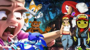 This isNickHulk and TaniHulk & FNaF & Subway Surfers & Sonic EXE in a deep forest