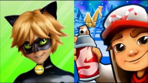 Jogo Oficial Miraculous Ladybug e Gato Noir VS Subway Surfers Polo Norte