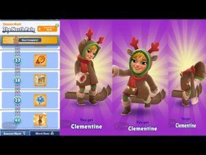 SUBWAY SURFERS HOW TO GET CLEMENTINE BY UNLOCKING TIER 40 SUBWAY SURFERS WORLD TOUR NORTH POLE 2021