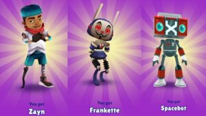 SUBWAY SURFERS VENICE BEACH GAMEPLAY WITH ZAYN, FRANKETTE AND SPACEBOT @AM SURFER