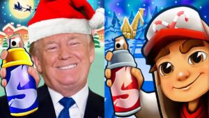 Subway Surfers North Pole Christmas 2021 vs Subway Donald Trump Run Gameplay HD