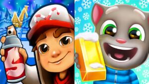 Subway Surfers North Pole vs Talking Tom Gold Run | Winter Wonders Event Gameplay