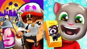 Subway Surfers Venice Beach vs Talking Tom Gold Run - Winter Wonders Event Gameplay