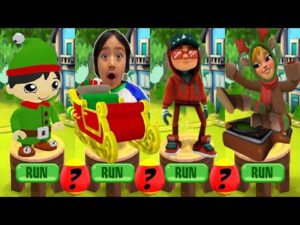 Tag with Ryan Christmas Update vs Subway Surfers North Pole World Tour - All Characters Unlocked