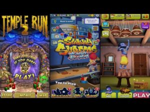 Temple Run 2 Frozen Shadows Vs Subway Surfers Venice Beach Vs Little Krishna - Endless Run Gameplay