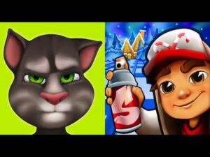 iGameBox⎮MY TALKING TOM CHRIST'MAX LEVEL 1 Vs.SUBWAY SURFERS NORTH POLE✔️Kid Gameplay#175