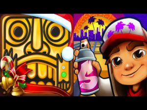 iGameMix🏛TEMPLE RUN 2 WINTER TOYLAND Vs.SUBWAY SURFERS VENICE👏 HD Gameplay #1147