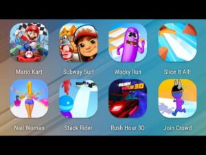 Mario Kart Tour,Subway Surfers,Wacky Run,Slice It All,Nail Woman,Stack Rider,Rush Hour,Join Crowd