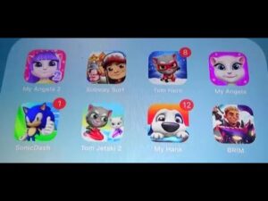 My Angela 2, Subway Surfers, Tom Hero, My Angela, Sonic dash, Tom Jetski 2,  My Hank, BRIM