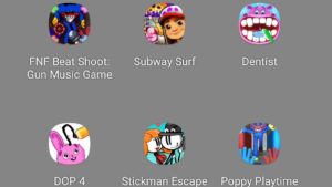 Poppy Playtime - Stickman Escape - DOP 4 - Dentist - Subway Surfers - FNF Beat Shoot Gun Music Game