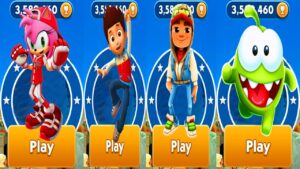 Sonic Dash vs Paw Petrol Ryder vs Subway Surfers vs Om Nom Run Gameplay