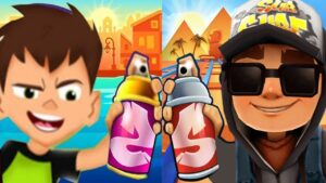Subway Surfers Cairo 2022 Jake Dark Outfit vs Ben 10 Hero Kid Runner Gameplay HD