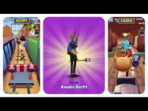 Subway Surfers Festive Frank Anubis Outfit Unlocked vs Kareem vs Jasmine