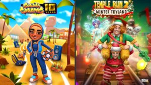 Subway Surfers 🏜️ NEW UPDATE: CAIRO 2022 Vs Temple Run 2 🥶 WINTER TOYLAND Map 2022