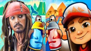 Subway Surfers North Pole 2022 vs Hollywood Rush CAPTAIN JACK SPARROW Pirates of the Caribbean HD