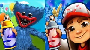 Subway Surfers North Pole 2022 vs Huggy Wuggy Run Gameplay HD