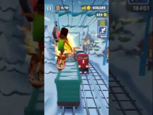 subway surfers cartoon 3D Gameplay | Jake, Tricky & Fresh vs Inspector and dog |5Level #59 #shorts
