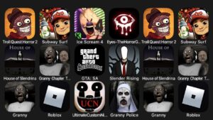Troll Quest Horror 2, Subway Surf, Ice Scream 4, Eyes - The Horror Game, House of Slendrina....
