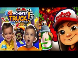 iGameMix🏛MONSTER TRUCK VLAD vs.SUBWAY SURFERS LUNAR HAPPY NEW YEAR HD FULLSCREEN👏Kid Gameplay #158