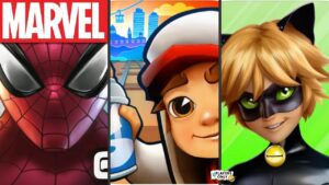🕷️MARVEL Spider-Man Unlimited! VS Subway Surfers 🇪🇸 BARCELONA 22 VS Miraculous Ladybug & Cat Noir 🐞
