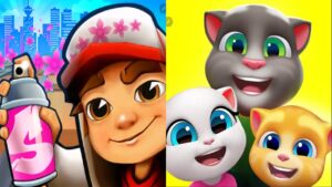 My Talking Tom Friends vs Subway Surfers iPad Gameplay EP 2