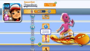 SUBWAY SURFERS SEASON HUNT REWARD CHARLIE BARCELONA SURFER
