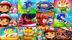 SUBWAY SURFERS VS Oddbods Turbo Run Sonic Dash Miraculous Ladybug  SpongeBob: Sponge on  Run Om Nom