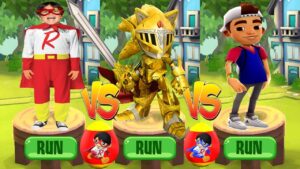 Tag with Ryan vs Sonic Dash vs Subway Surfers World Tour Barcelona - All Characters All Bosses