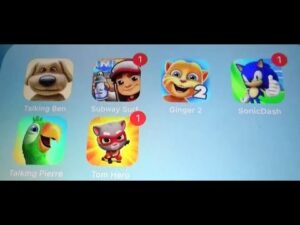 Talking Ben, Subway Surfers, Talking Ginger 2, sonic Dash, Talking Pierre, Tom Hero Dash