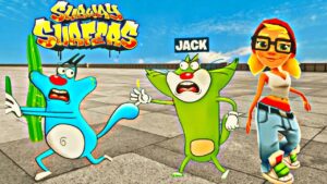 OGGY JACK & Shinchan  PLAYS SUBWAY SURFERS | Endless Runner | Oggy and the cockroaches